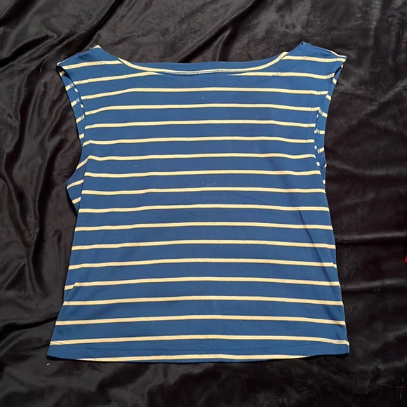 Blue striped crop top! - Picture 1 of 2